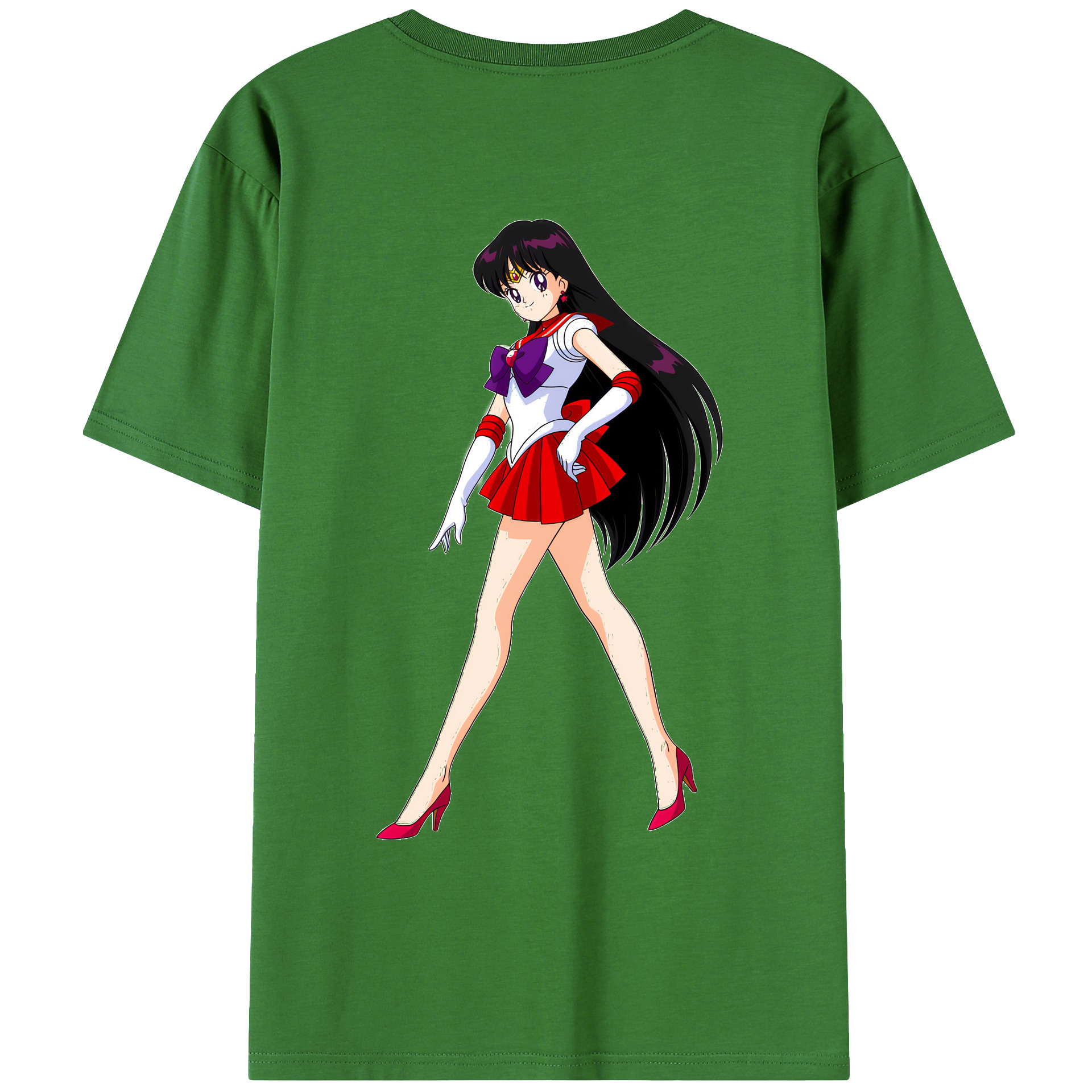 （画像用） 美少女戦士セーラームーン 火野レイ ひの レイ Sailor Moon Hino Rei （セーラーマーズ,Sailor Mars） レディース半袖Tシャツ(バックプリント)